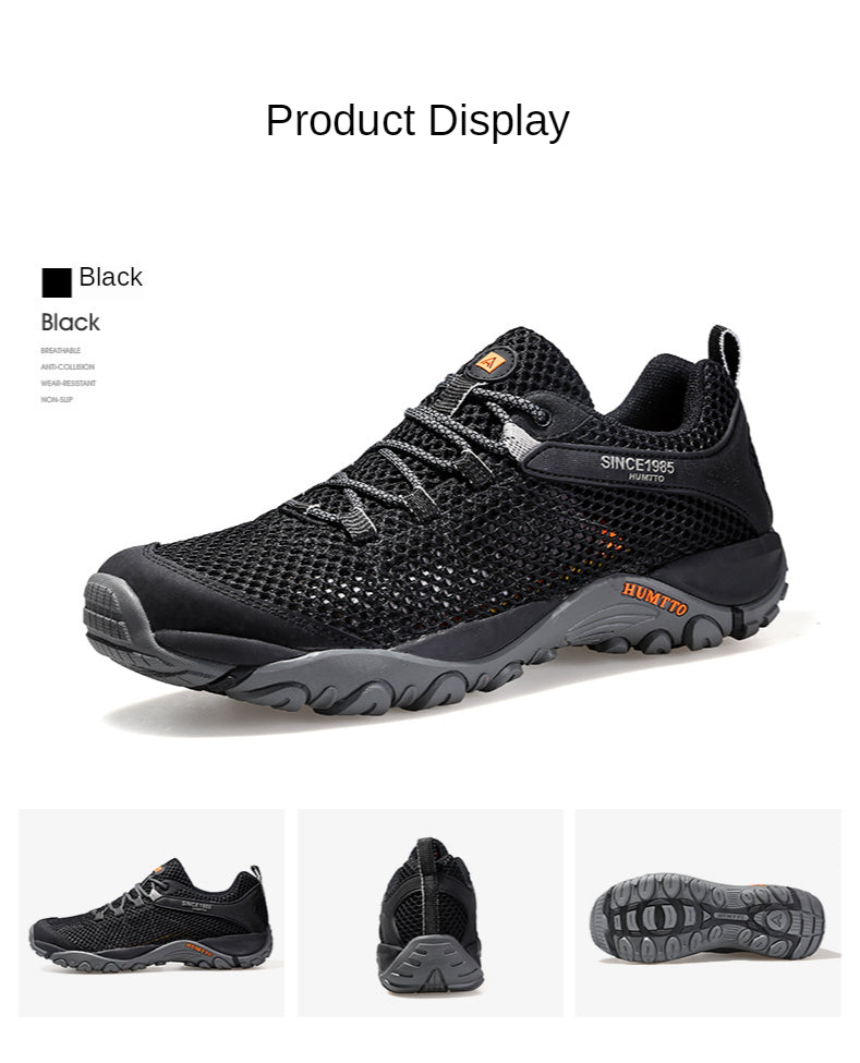 HUMTTO New Summer Hiking Sneakers for Men Breathable Outdoor Trekking Sport Shoes Climbing Hunting Walking Shoes for Men