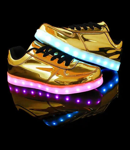 Men's Shoes Glowing Light LED Women Spring Fashion Casual Sport Lamp Party Golden Silver Boots Luminous Dancing Flats Sneakers