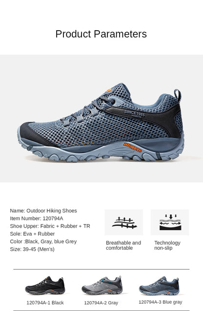 HUMTTO New Summer Hiking Sneakers for Men Breathable Outdoor Trekking Sport Shoes Climbing Hunting Walking Shoes for Men