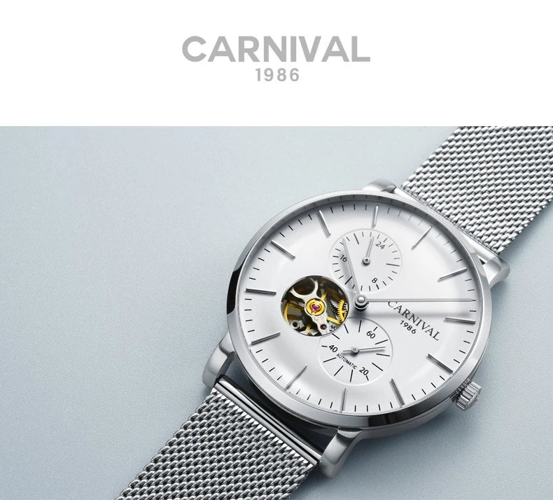 Carnival Men’s Mechanical Watch – Luxury automatic wristwatch with sapphire crystal