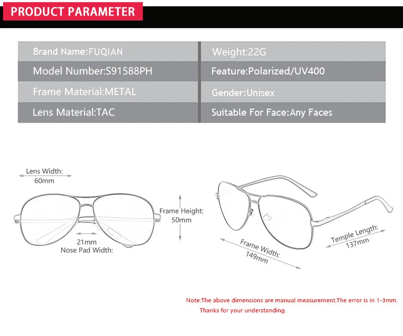 Classic Pilot Photochromic Sunglasses Men Women Fashion Chameleon Polarized Sun Glasses Male Driving Change Color Night Vision