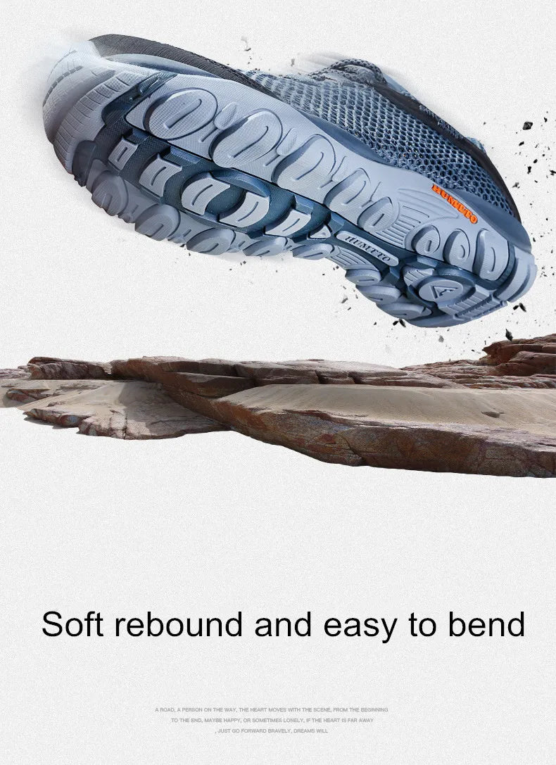 HUMTTO New Summer Hiking Sneakers for Men Breathable Outdoor Trekking Sport Shoes Climbing Hunting Walking Shoes for Men