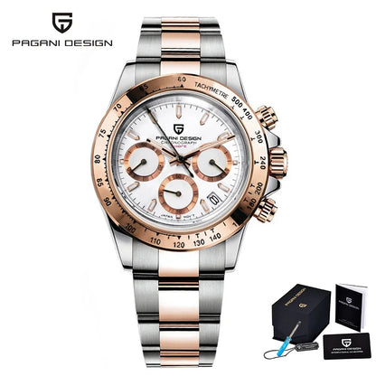 2026 New PAGANI DESIGN Chronograph Luxury Quartz Wrist Watch For Men Automatic Date 100M Waterproof JAPAN VK63 Movt Reloj Hombre