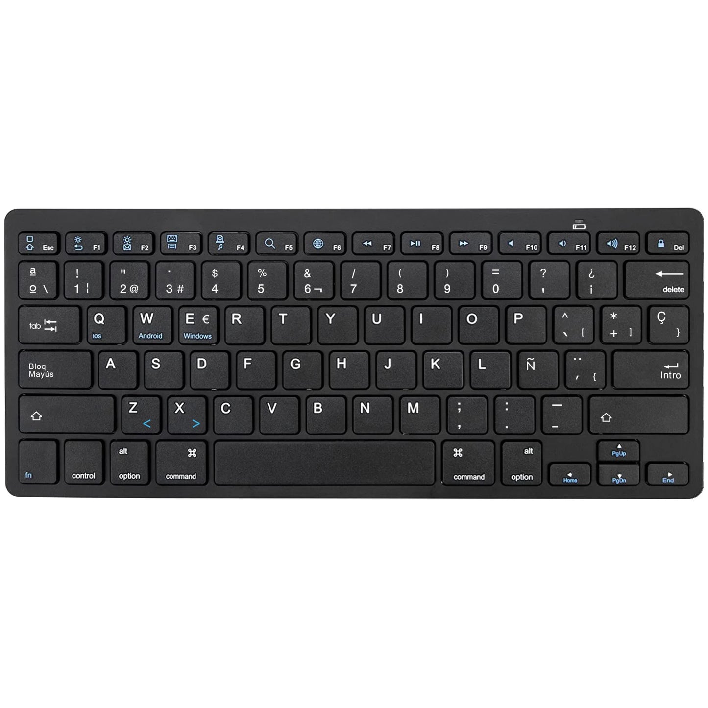 Portable Spanish Bluetooth Keyboard Light Slim Wireless Keyboard teclado for Mac iPad iPhone iOS Android Windows Smart TV