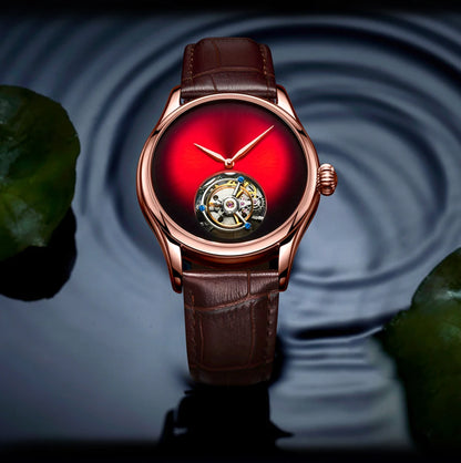 AESOP Flying Tourbillon Skeleton Watch For Men Mekanisk vattentät herrklocka Lyxigt urverk Rostfritt stål