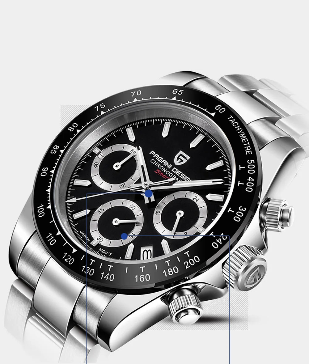 2026 New PAGANI DESIGN Brand Luxury Quartz Watch Sapphire Waterproof Luminous Men watch Japan VK63 Movt All Steel Chronograph