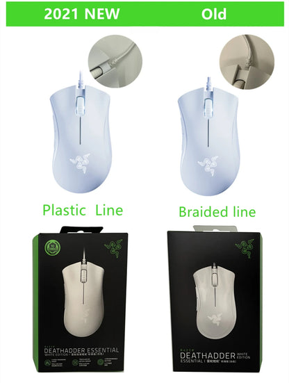 Original Razer DeathAdder Essential Wired Gaming Mouse 6400DPI Optical Sensor 5 Independently Programmable Buttons For Laptop PC Gamer
