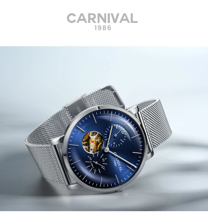Carnival Men’s Mechanical Watch – Luxury automatic wristwatch with sapphire crystal
