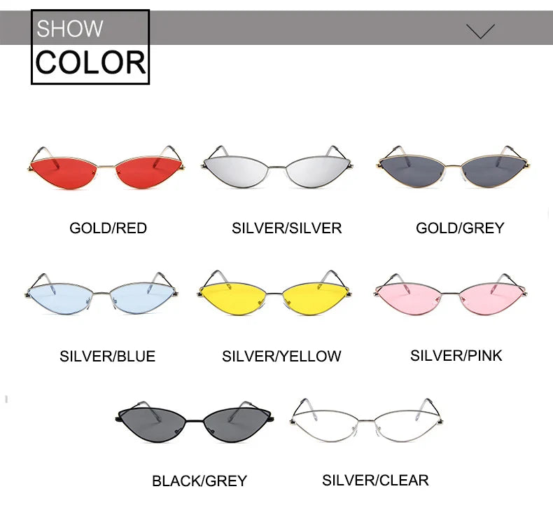Cute Sexy Cat Eye Sunglasses Women Retro Small Black Red Pink Cateye Sun Glasses Female Vintage Shades For Women Party Glasses