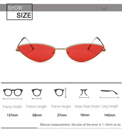 Cute Sexy Cat Eye Sunglasses Women Retro Small Black Red Pink Cateye Sun Glasses Female Vintage Shades For Women Party Glasses