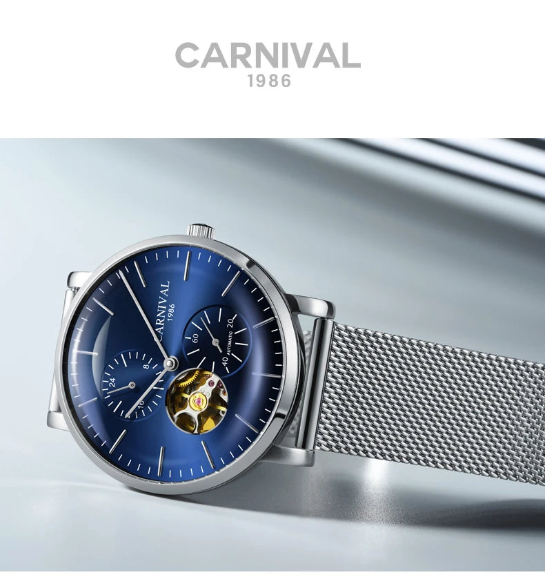 Carnival Men’s Mechanical Watch – Luxury automatic wristwatch with sapphire crystal