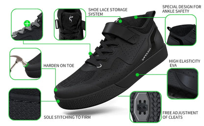 Sandugo Cycling Shoes for Men Apply to Mountain Bike Downhill  Uphill and Indoor Bicycle Compatible With SPD and FlatPedal