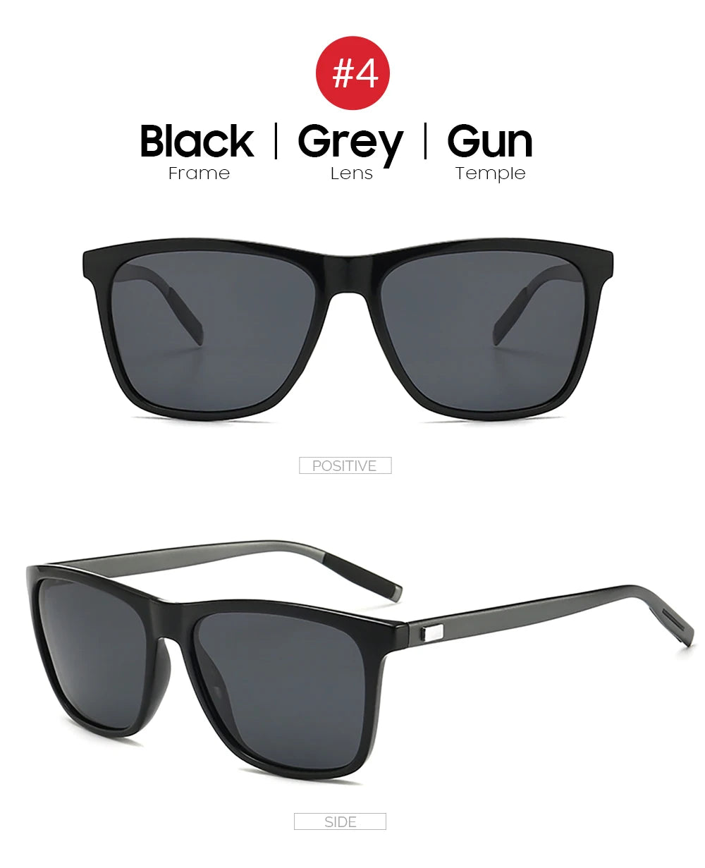 VIVIBEE Luxury Square Polarized Sunglasses Men Driving Blue Mirror Lens Classic Unisex Sun Glasses 2026 Trends Women Shades