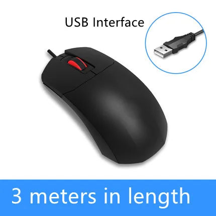 LINDO ZONE kabelgebundene Desktop-Computer-Maus USB PS/2 mit ultralangem Kabel 2M/3M, 200CM/300CM, erweiterte kabelgebundene Notebook-Maus