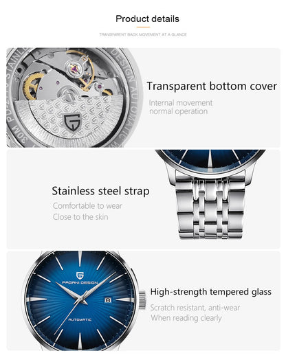 2026 New PAGANI DESIGN Men's Watches Fashion Sports Gold Watch For Men Automatic Mechanical Wristwatches Men Waterproof Leather