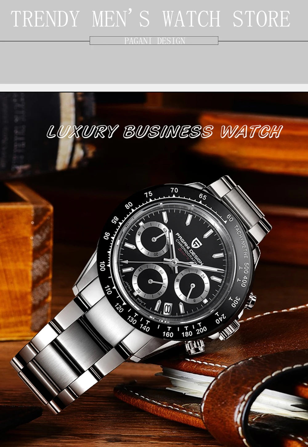 2026 New PAGANI DESIGN Brand Luxury Quartz Watch Sapphire Waterproof Luminous Men watch Japan VK63 Movt All Steel Chronograph