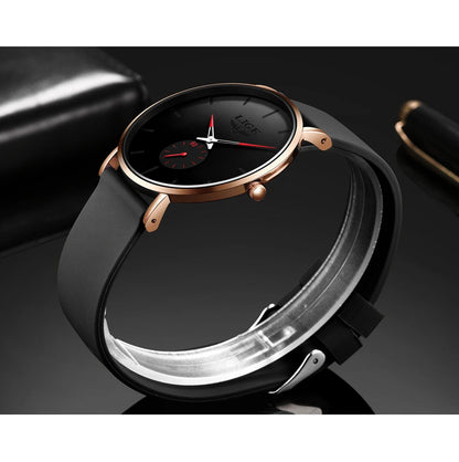 Montre pour homme LIGE – Style sportif et tendance, marque de luxe, étanche, design épuré et ultra-fin, montre à quartz pour homme.