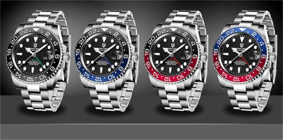 2025 New PAGANI DESIGN Luxurys Men Mechanical Watches Stainless Steel GMT Watch Top Brand Sapphire Glass Men for Watch PD-1662