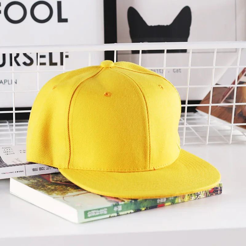 Szilárd hiphop sapka férfiaknak, snapback sapka, női baseball sapkák, állítható, lapos karimájú, sima napellenzős sapkák fiúknak és lányoknak, utcai tánc