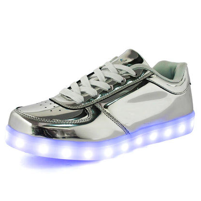 Men's Shoes Glowing Light LED Women Spring Fashion Casual Sport Lamp Party Golden Silver Boots Luminous Dancing Flats Sneakers