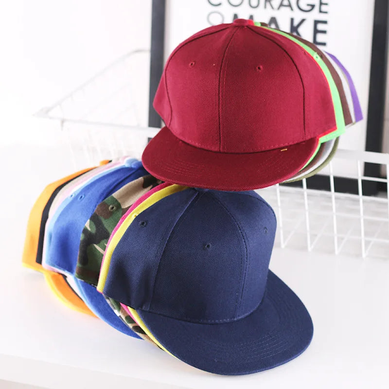 Szilárd hiphop sapka férfiaknak, snapback sapka, női baseball sapkák, állítható, lapos karimájú, sima napellenzős sapkák fiúknak és lányoknak, utcai tánc