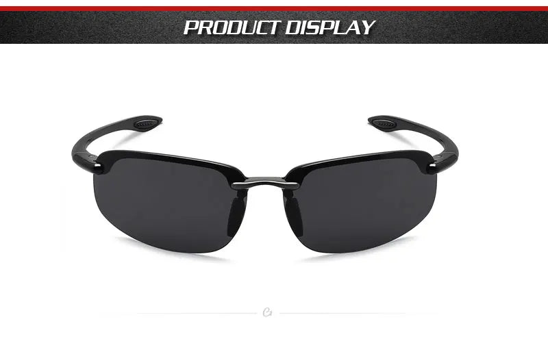 JULI Sports Sunglasses for Men Women TR90 Rimless Frame UV400 Protection for Cycling Running Fishing Baseball Driving 8001