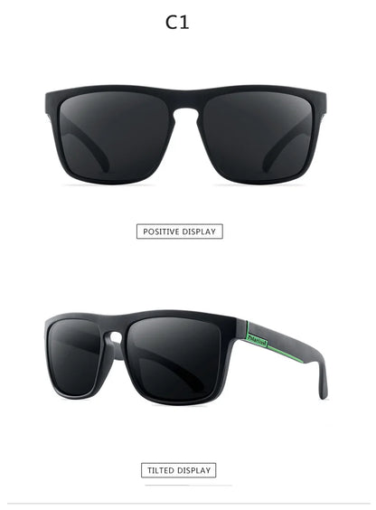 2PCS Fashion Square Polarized Sunglasses Men Vintage Plastic Male Sun Glasses Women Stylish Black Sport Shades UV400