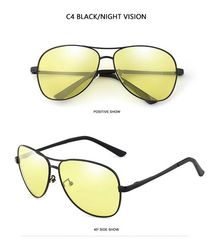 Classic Pilot Photochromic Sunglasses Men Women Fashion Chameleon Polarized Sun Glasses Male Driving Change Color Night Vision
