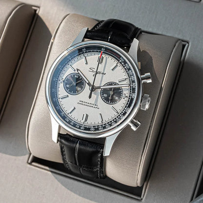 40mm Men Army Watch 1963 Pilot Mechanical Sugess Panda Wristwatch Sapphire Air Force Watches Chronograph Official ST1901Movement
