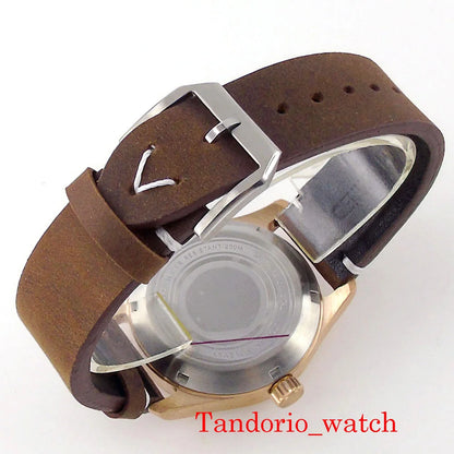 Tandorio NH35A PT5000 Solid Full Cusn8 Bronze 200m Waterproof 39mm Automatic Men Watch Sapphire Crystal Date C3 Luminous Marks