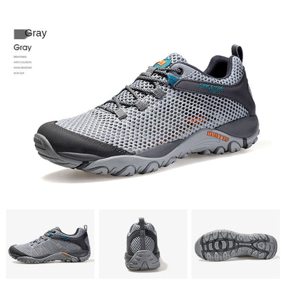 HUMTTO New Summer Hiking Sneakers for Men Breathable Outdoor Trekking Sport Shoes Climbing Hunting Walking Shoes for Men