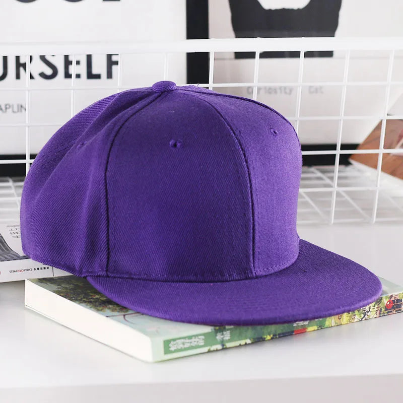 Szilárd hiphop sapka férfiaknak, snapback sapka, női baseball sapkák, állítható, lapos karimájú, sima napellenzős sapkák fiúknak és lányoknak, utcai tánc