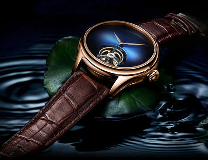 AESOP Flying Tourbillon Skeleton Watch For Men Mekanisk vattentät herrklocka Lyxigt urverk Rostfritt stål