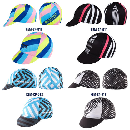 KEMALOCE Men Cycling Cap Anti-UV Summer Elastic Quick Dry Bike Cap 2023 White/Black/Blue Mesh Outdoor Breathable Cycling Hat