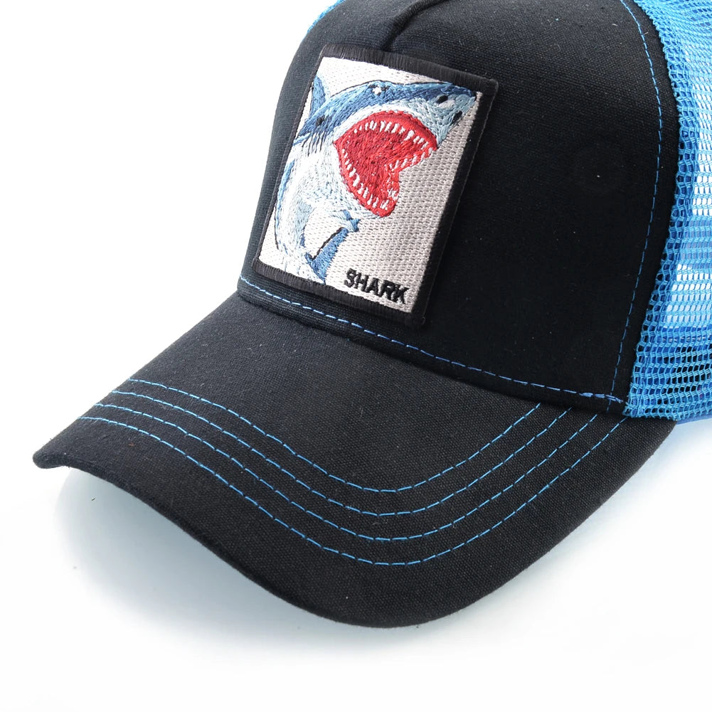 Trucker Caps Men Women Streetwear Hip Hop Baseball Cap With Shark Embroidery Patch Snapback Drake Bones Casquette Four Seasons
