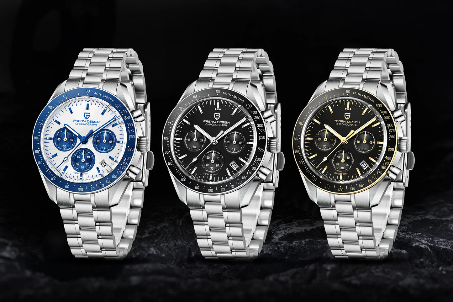 Orologio da uomo PAGANI DESIGN Planetary Series Saturn Light Tan al quarzo, cronografo Speed, vetro zaffiro AR, novità 2026