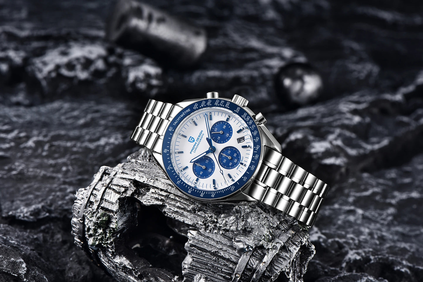 Orologio da uomo PAGANI DESIGN Planetary Series Saturn Light Tan al quarzo, cronografo Speed, vetro zaffiro AR, novità 2026