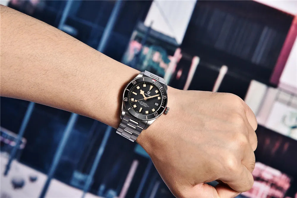 PAGANI DESIGN BB58 Steel Men's Mechancial Wrist Watches Luxury Automtaic Watch For Men AR Sapphire mirror Sport Waterproof Watch