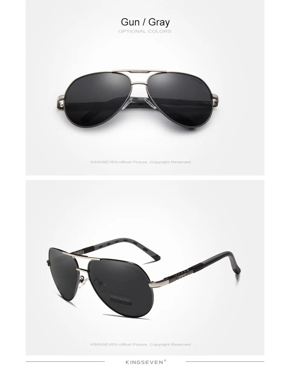 KINGSEVEN Brand Men Sunglasses Pilot Polarized UV400 Lens Aluminum Frame Driving Glasses Women Causal Eyewear