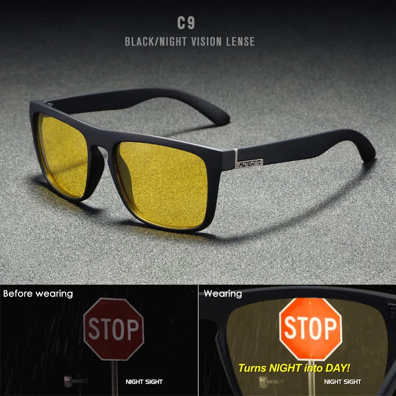 KDEAM Polarized Designer Square Sunglasses Men or Women Elastic Paint Frame Mirror Sun Glasses 17 Colors Available