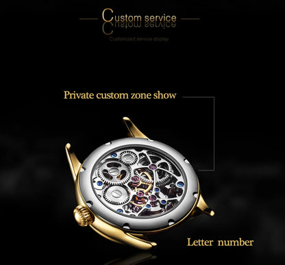 AESOP Flying Tourbillon Skeleton Watch For Men Mekanisk vattentät herrklocka Lyxigt urverk Rostfritt stål