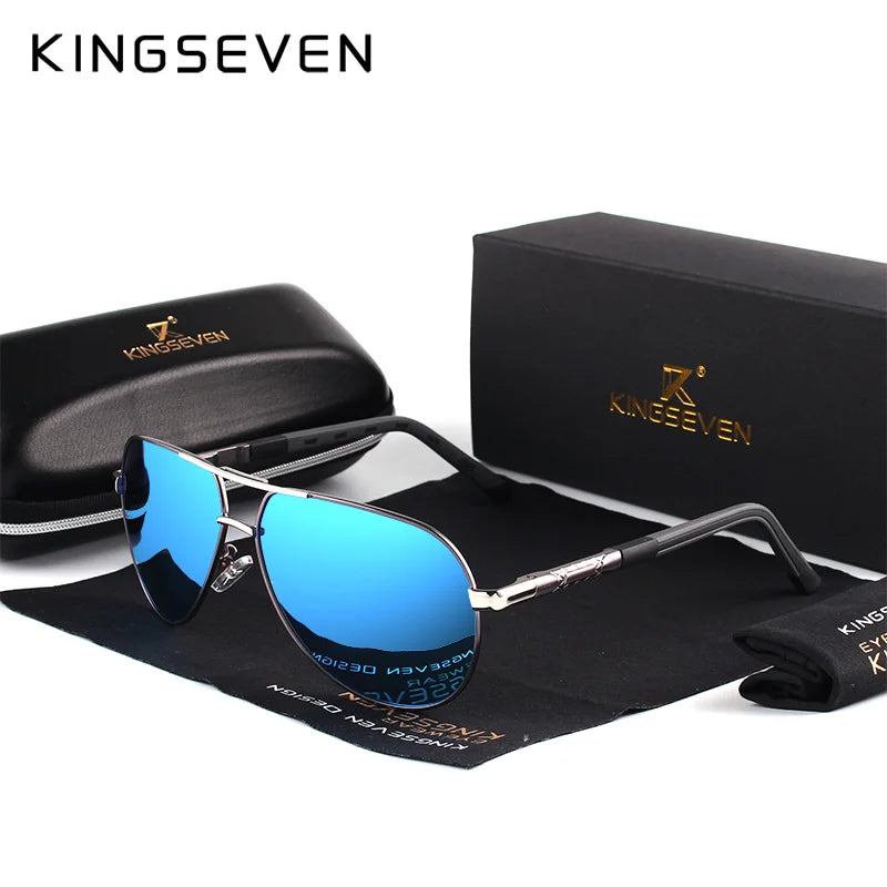 KINGSEVEN Brand Men Sunglasses Pilot Polarized UV400 Lens Aluminum Frame Driving Glasses Women Causal Eyewear