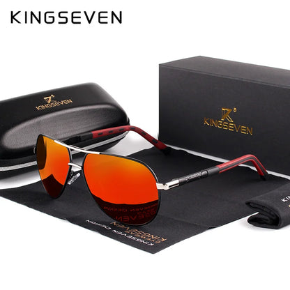 KINGSEVEN Brand Men Sunglasses Pilot Polarized UV400 Lens Aluminum Frame Driving Glasses Women Causal Eyewear