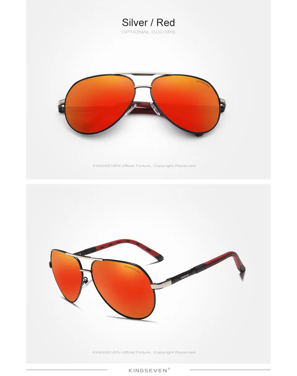 KINGSEVEN Brand Men Sunglasses Pilot Polarized UV400 Lens Aluminum Frame Driving Glasses Women Causal Eyewear