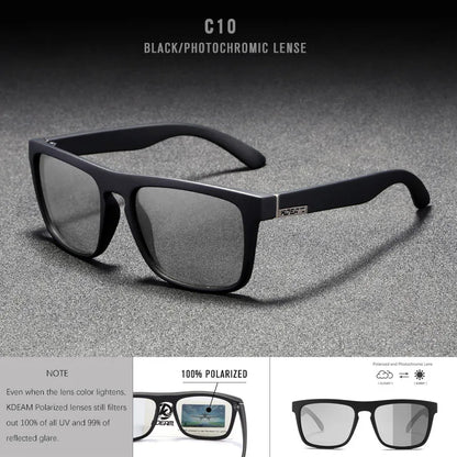 KDEAM Polarized Designer Square Sunglasses Men or Women Elastic Paint Frame Mirror Sun Glasses 17 Colors Available