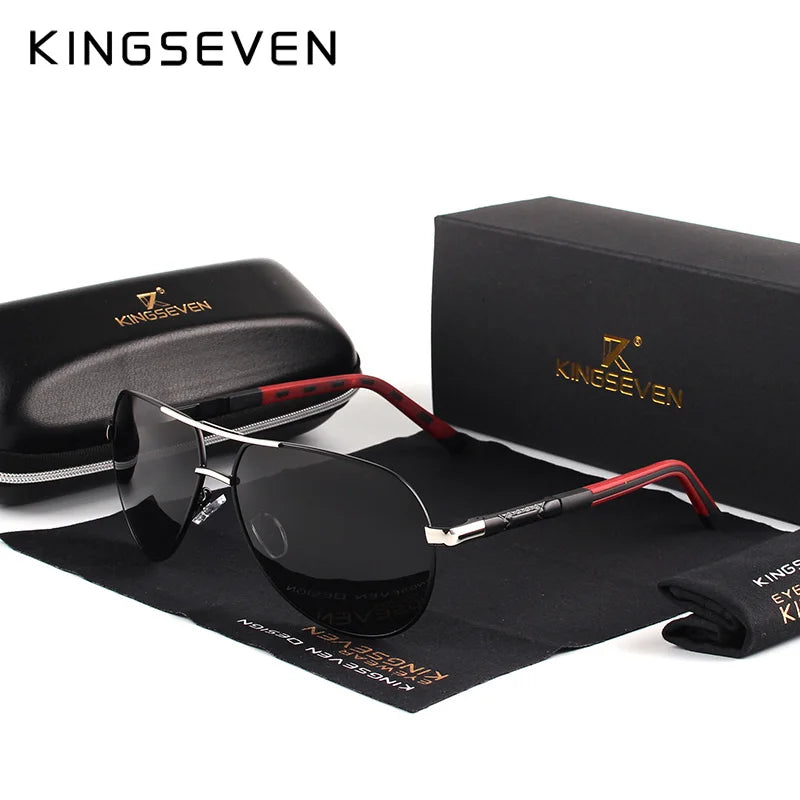 KINGSEVEN Brand Men Sunglasses Pilot Polarized UV400 Lens Aluminum Frame Driving Glasses Women Causal Eyewear