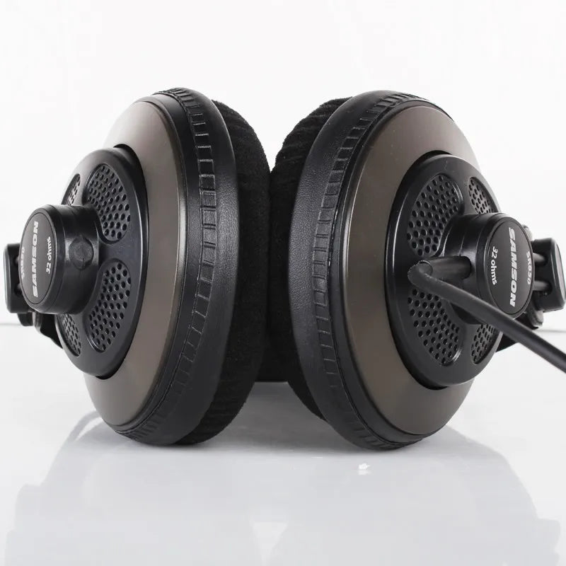 Original Samson SR850 Semi-Open Studio Monitoring Headphones – Professional HiFi Recording & Gaming Headset with Velour Earcups