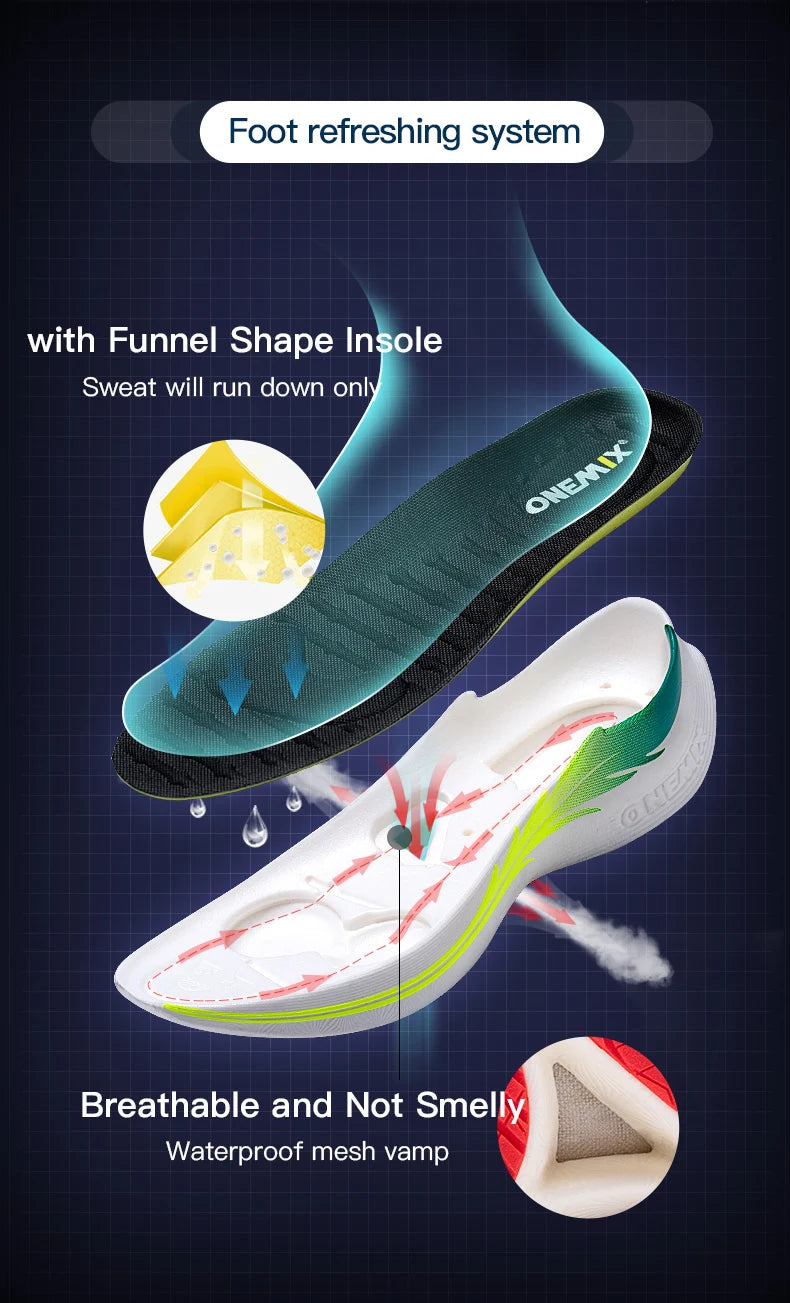 Onemix New Men's Marathon Running Shoes for Women, Breathable Lightweight Sneakers, Lace-Up Athletic Shoes, Comfortable, Light, and Soft