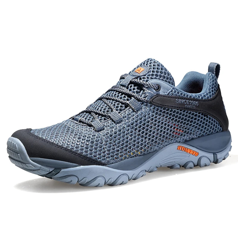HUMTTO New Summer Hiking Sneakers for Men Breathable Outdoor Trekking Sport Shoes Climbing Hunting Walking Shoes for Men