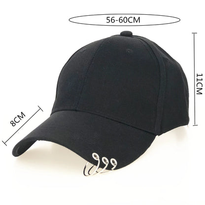 Állítható baseball sapka gyűrűvel, szabadtéri sportokhoz, napvédő, nőknek és férfiaknak, divatos snapback sapka